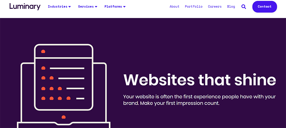 Luminary wordpress web design company, wordpress website design company