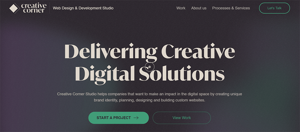creative corner, web design