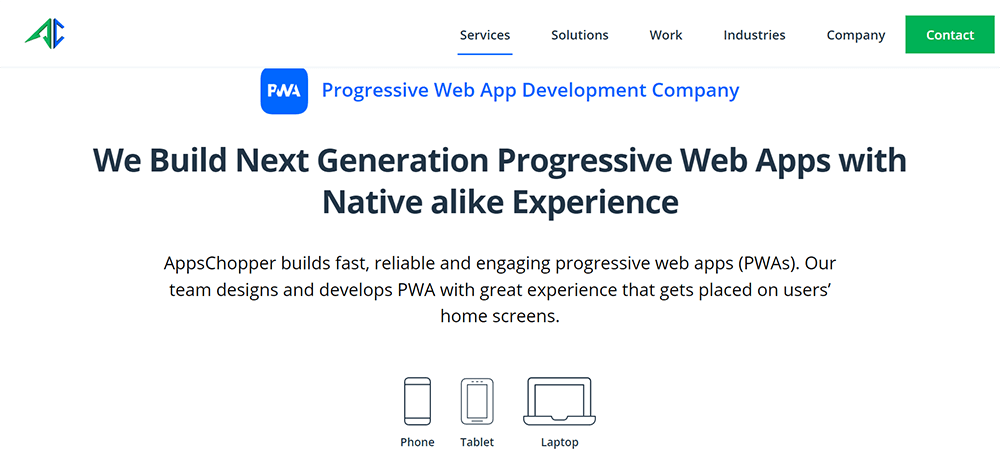 progressive web app development services