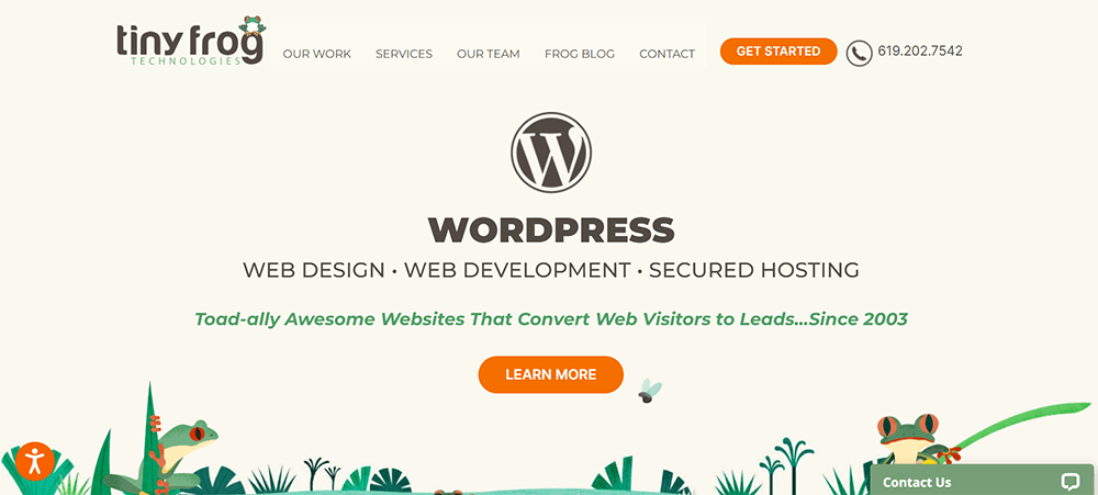tiny frog, web design