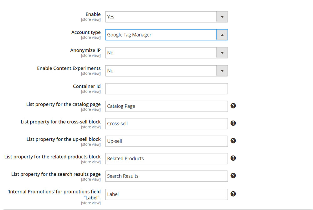 magento 2 gtm setup