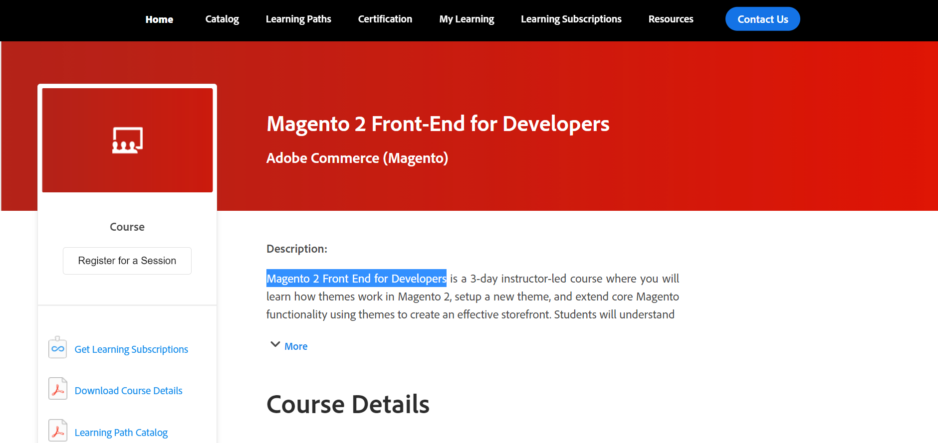 The Magento 2 Front End for Developers course