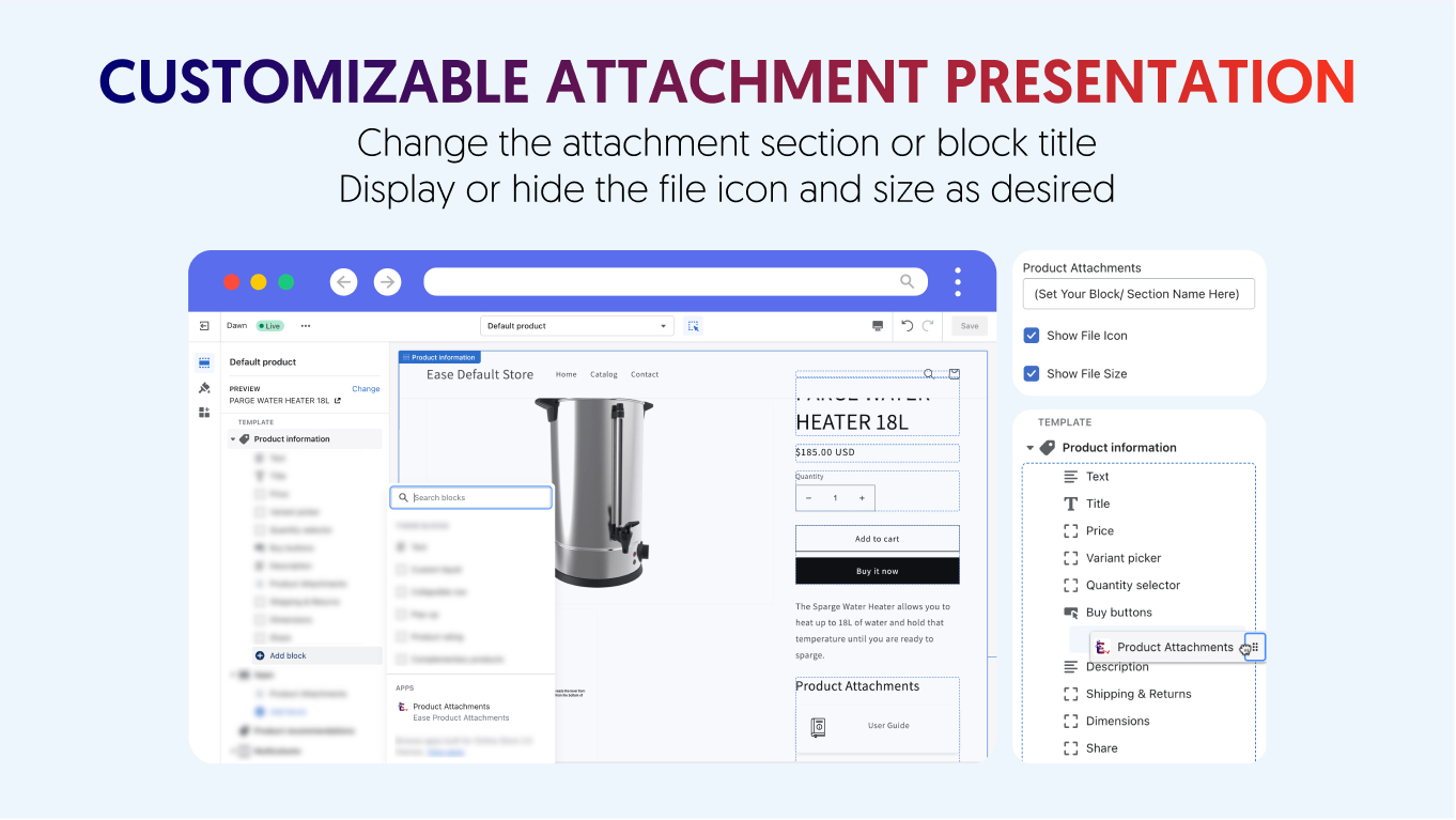 shopify product attachment app free