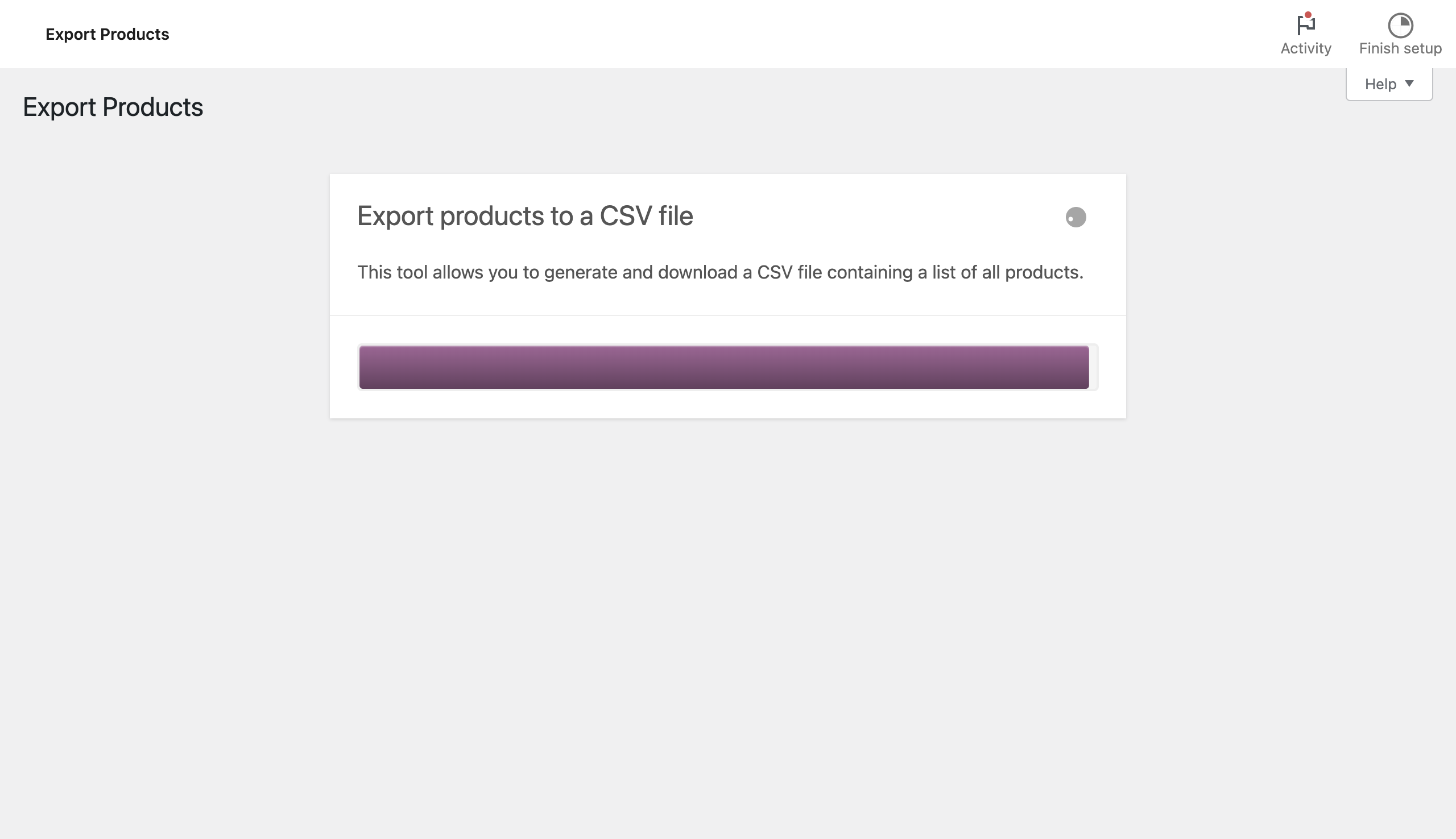 export products to a csv file