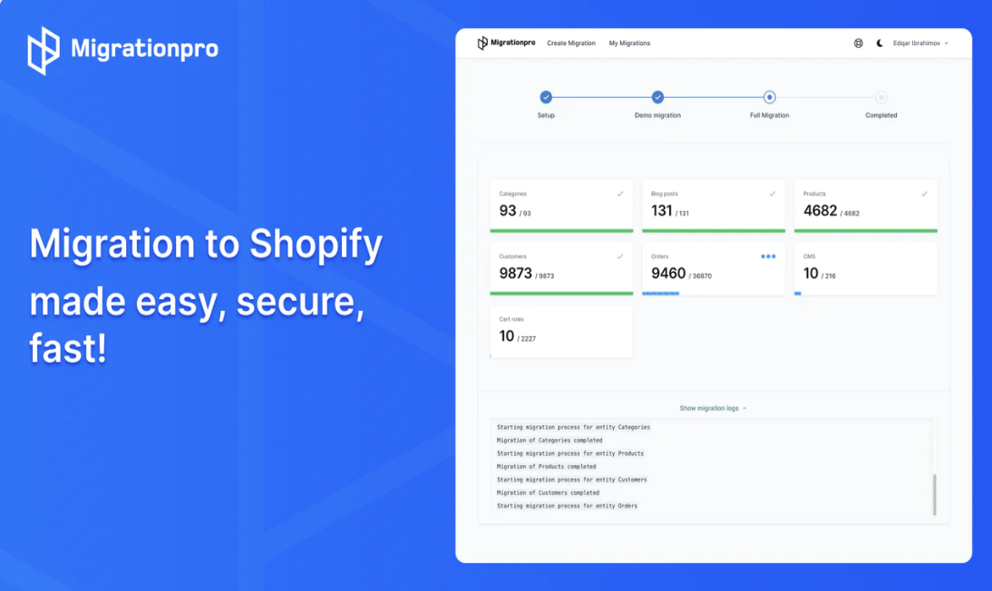 shopify migration app