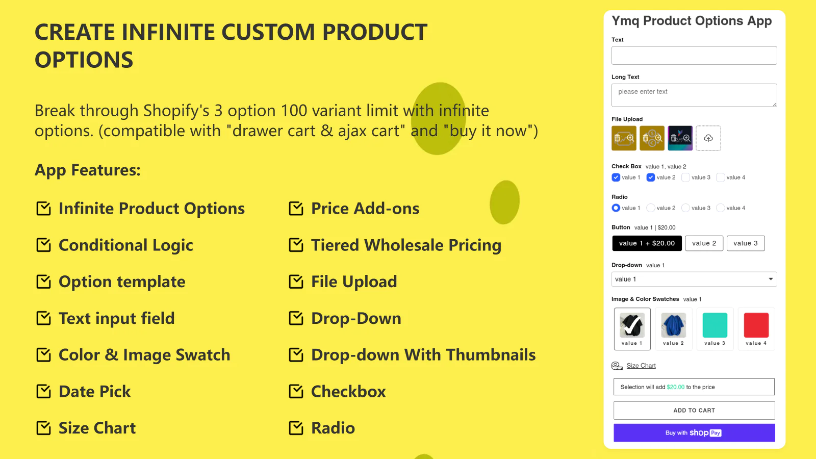 Ymq Product Options & Variants