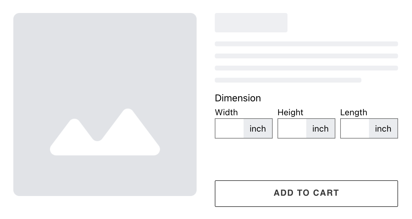 custom product dimension field